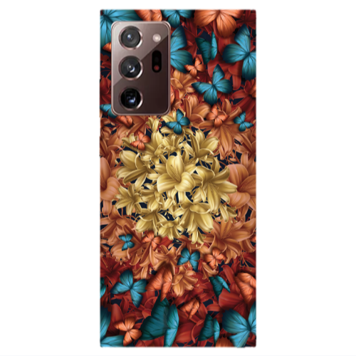 Samsung Note 20 Ultra Blue butterflies Transparent Silicone TPU Θήκη