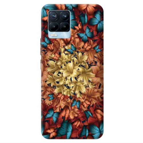 Realme 8 Pro Blue butterflies Transparent Silicone TPU Θήκη