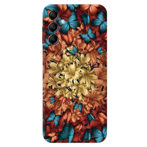 Samsung A24 Blue butterflies Transparent Silicone TPU Θήκη
