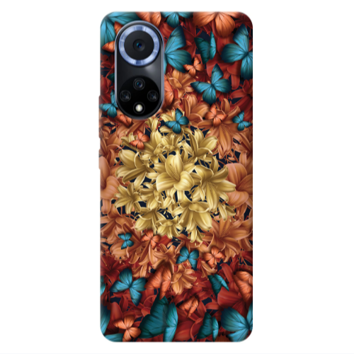Huawei Nova 9 Blue butterflies Transparent Silicone TPU Θήκη