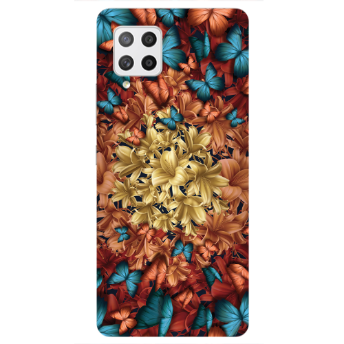 Samsung A42 5G Blue butterflies Transparent Silicone TPU Θήκη