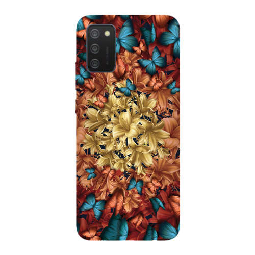 Samsung A02s Blue butterflies Transparent Silicone TPU Θήκη