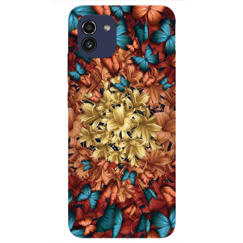 Samsung A03 Blue butterflies Transparent Silicone TPU Θήκη