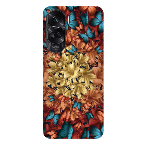 Honor 90 Lite 5G Blue butterflies Transparent Silicone TPU Θήκη