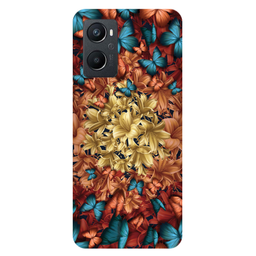 Oppo A 96 Blue butterflies Transparent Silicone TPU Θήκη