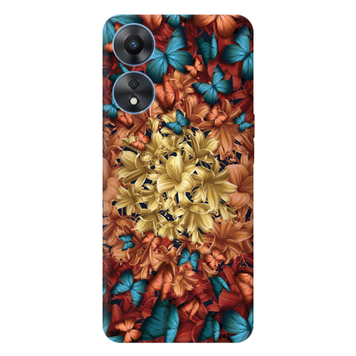 Oppo A 98 Blue butterflies Transparent Silicone TPU Θήκη