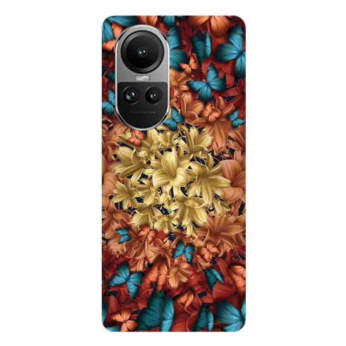 Oppo Reno10 5G Blue butterflies Transparent Silicone TPU Θήκη