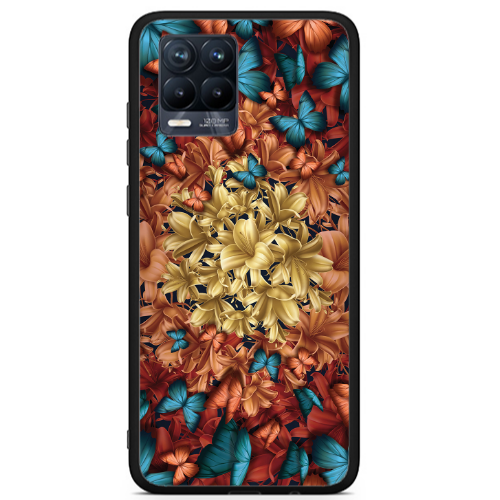 Realme 8 i Blue butterflies Black Glossy Θήκη