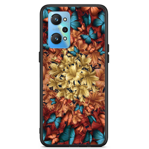 Realme Gt Neo 2 Blue butterflies Black Glossy Θήκη