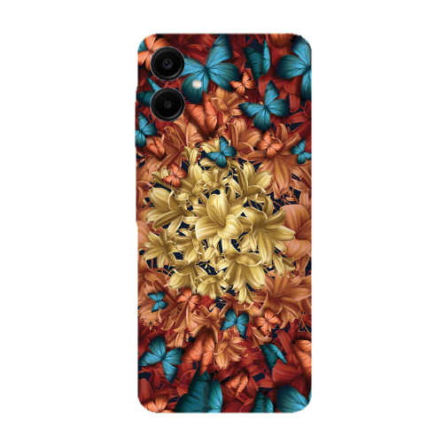 Samsung A06 Blue butterflies Transparent Silicone TPU Θήκη
