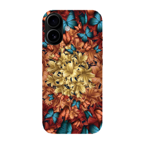 Apple Iphone 16 Blue butterflies Transparent Silicone TPU Θήκη