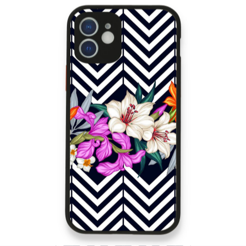 Apple iPhone 12 Flower arrow Black Glossy Θήκη