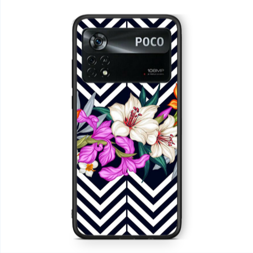 Xiaomi Poco X4 Pro Flower arrow Black Glossy Θήκη