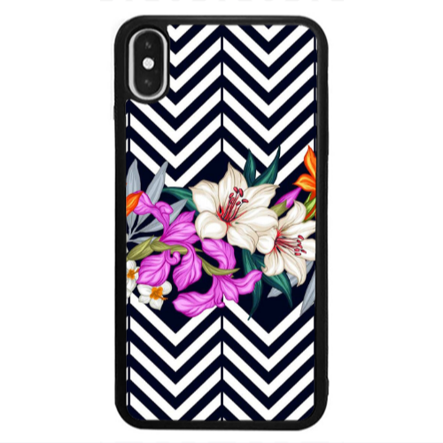 Apple iPhone Xs Flower arrow Black Glossy Θήκη