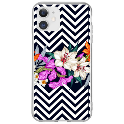 Apple iPhone 12 Mini Flower arrow Transparent Silicone TPU Θήκη