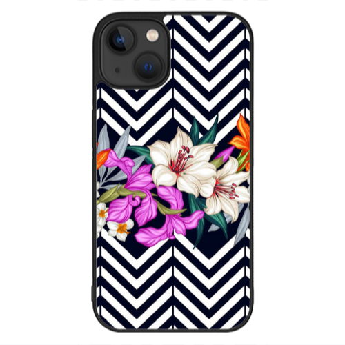 Apple iPhone 13 Mini Flower arrow Black Glossy Θήκη