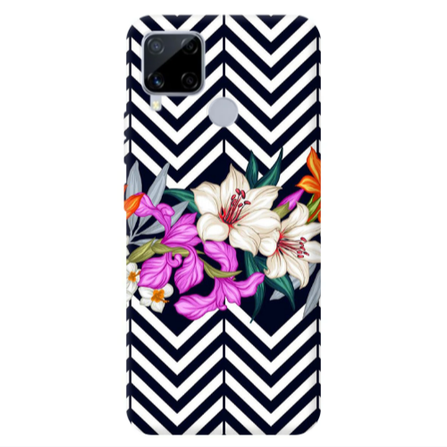Realme C25 Flower arrow Transparent Silicone TPU Θήκη