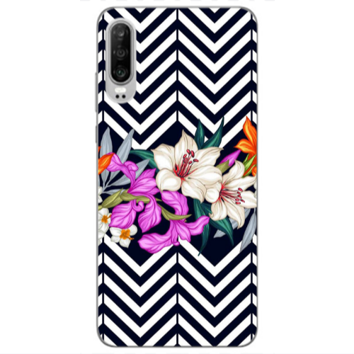 Huawei P30 Flower arrow Transparent Silicone TPU Θήκη