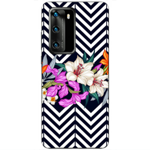 Huawei P40 Flower arrow Transparent Silicone TPU Θήκη