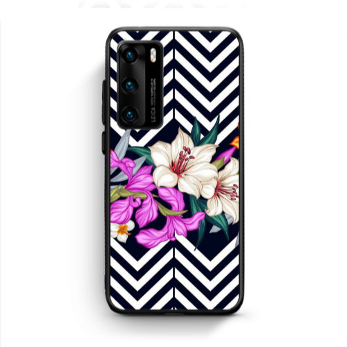 Huawei P40 Flower arrow Black Glossy Θήκη