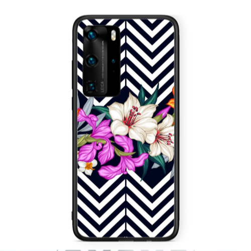 Huawei P40 Pro Flower arrow Black Glossy Θήκη