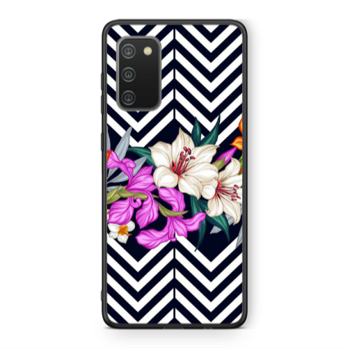 Samsung A02s Flower arrow Black Glossy Θήκη