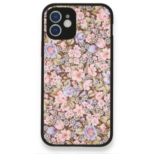 Apple iPhone 12 Blue Roses Black Glossy Θήκη