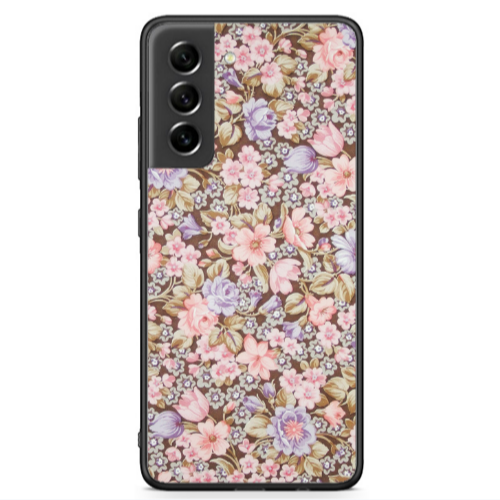 Samsung S21 FE Blue Roses Black Glossy Θήκη