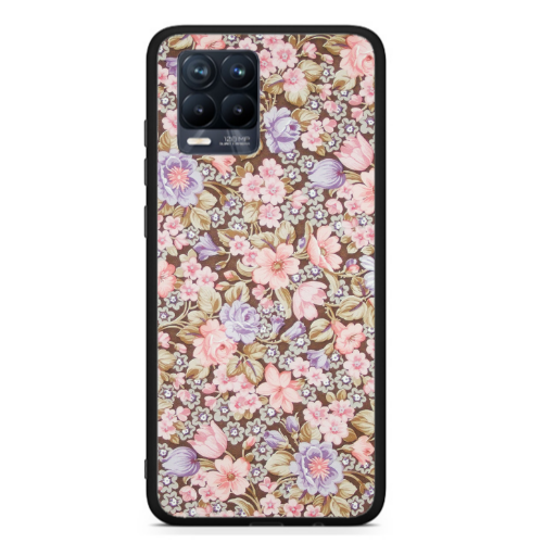 Realme 8  Blue Roses Black Glossy Θήκη