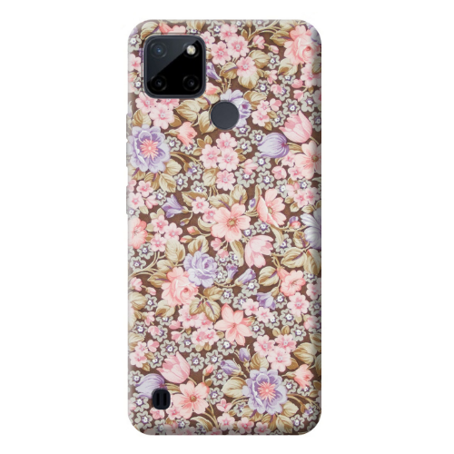 Realme C25Y Blue Roses Transparent Silicone TPU Θήκη