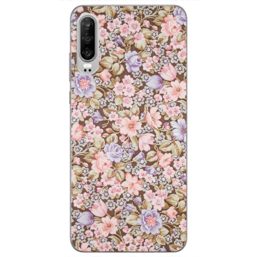 Huawei P30 Blue Roses Transparent Silicone TPU Θήκη