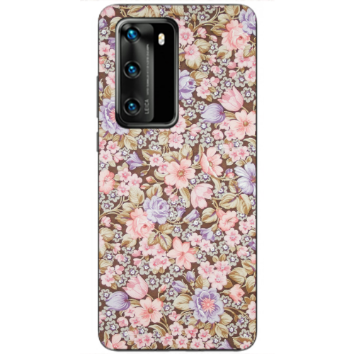 Huawei P40 Blue Roses Transparent Silicone TPU Θήκη