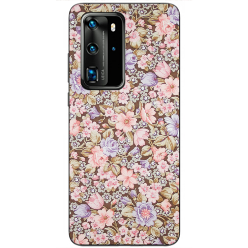Huawei P40 Pro Blue Roses Transparent Silicone TPU Θήκη
