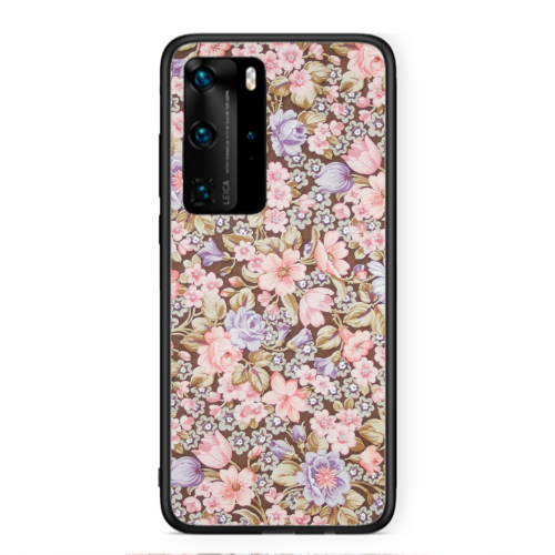 Huawei P40 Pro Blue Roses Black Glossy Θήκη