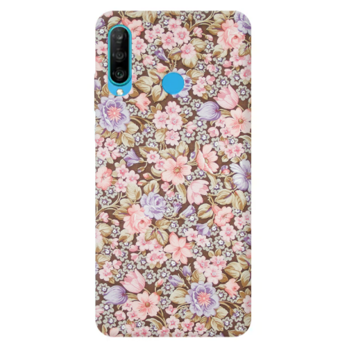 Huawei P30 Lite Blue Roses Transparent Silicone TPU Θήκη