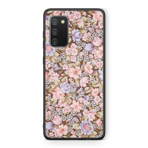 Samsung A02s Blue Roses Black Glossy Θήκη
