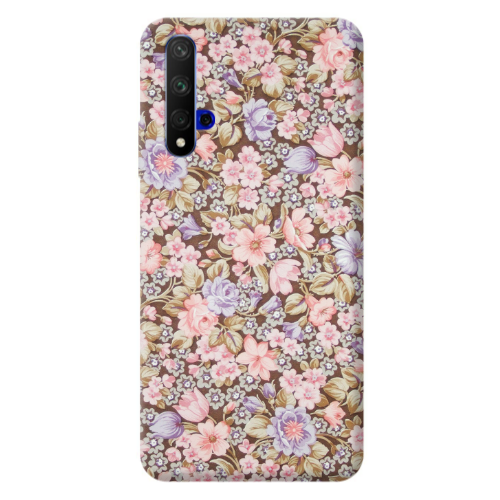 Huawei Nova 5 T Blue Roses Transparent Silicone TPU Θήκη
