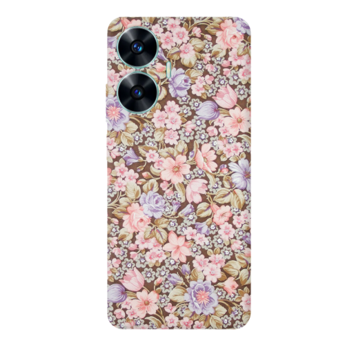 Realme C55 Blue Roses Transparent Silicone TPU Θήκη