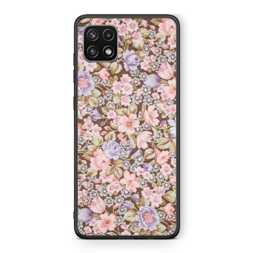 Samsung A22 5G Blue Roses Black Glossy Θήκη