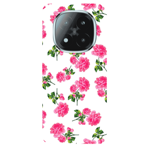 Xiaomi Redmi Note 14 Pro + 5g Roses White Transparent Silicone TPU Θήκη