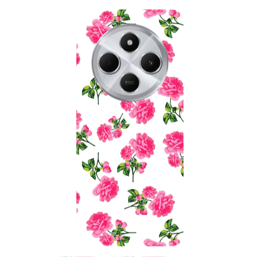 Xiaomi Redmi 14c Roses White Transparent Silicone TPU Θήκη