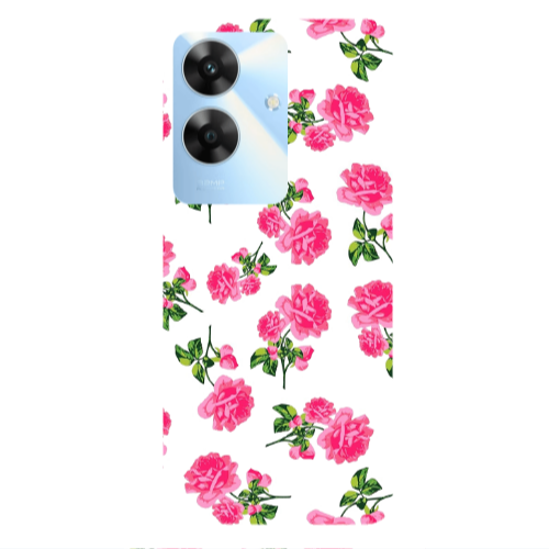 Realme Note 60 Roses White Transparent Silicone TPU Θήκη
