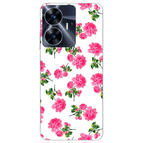 Realme Note 50 Roses White Transparent Silicone TPU Θήκη