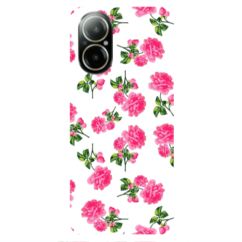 Realme C67 Roses White Transparent Silicone TPU Θήκη