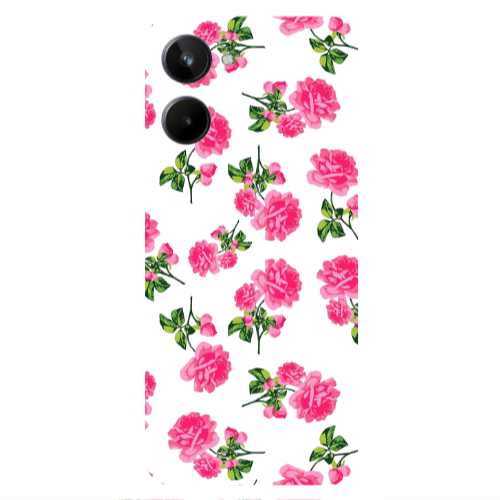 Realme 10 Roses White Transparent Silicone TPU Θήκη