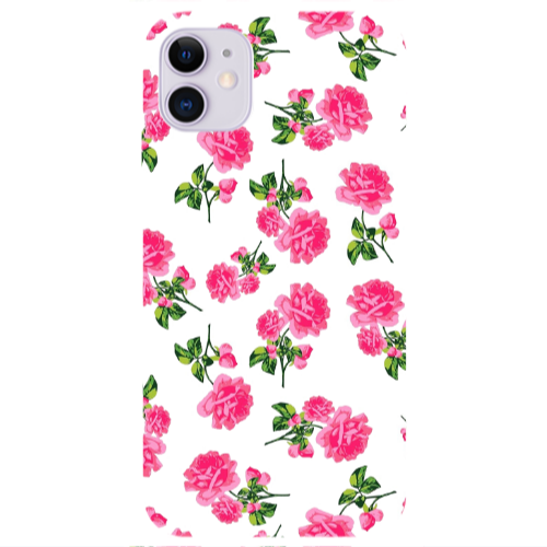 Apple iPhone 11  Roses White Transparent Silicone TPU Θήκη