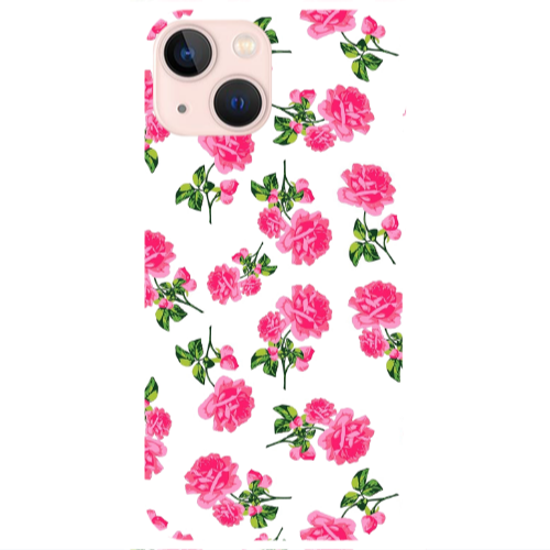 Apple iPhone 13 Roses White Transparent Silicone TPU Θήκη