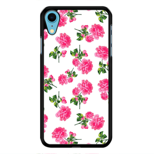 Apple iPhone Xr Roses White Black Glossy Θήκη