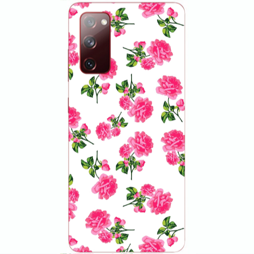Samsung S20 FE Roses White Transparent Silicone TPU Θήκη