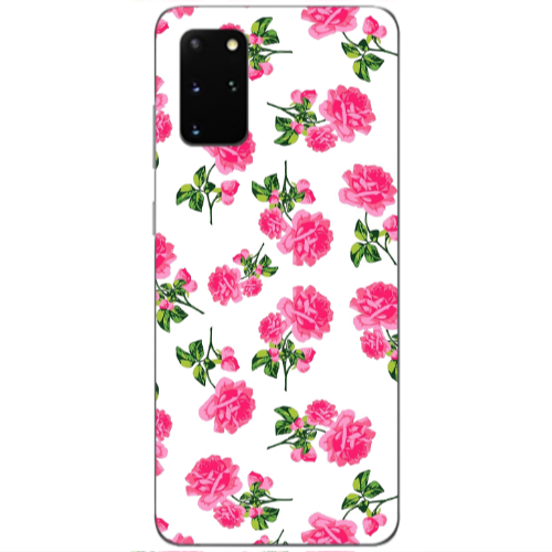 Samsung S20 Plus Roses White Transparent Silicone TPU Θήκη